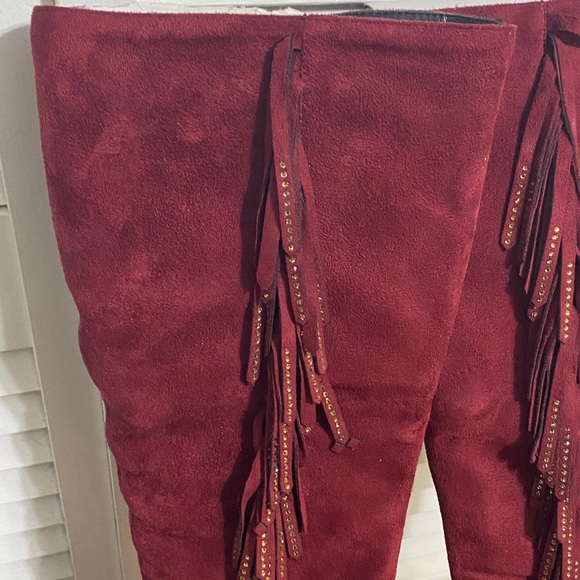 Lady Couture High Heel Fringe Boots - Picture 2 of 11